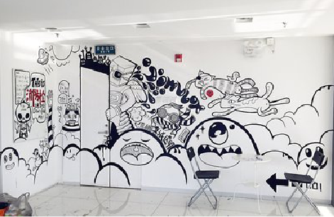 叙永手绘墙并非传统涂鸦。